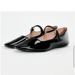Zara ballerina patent leather flats